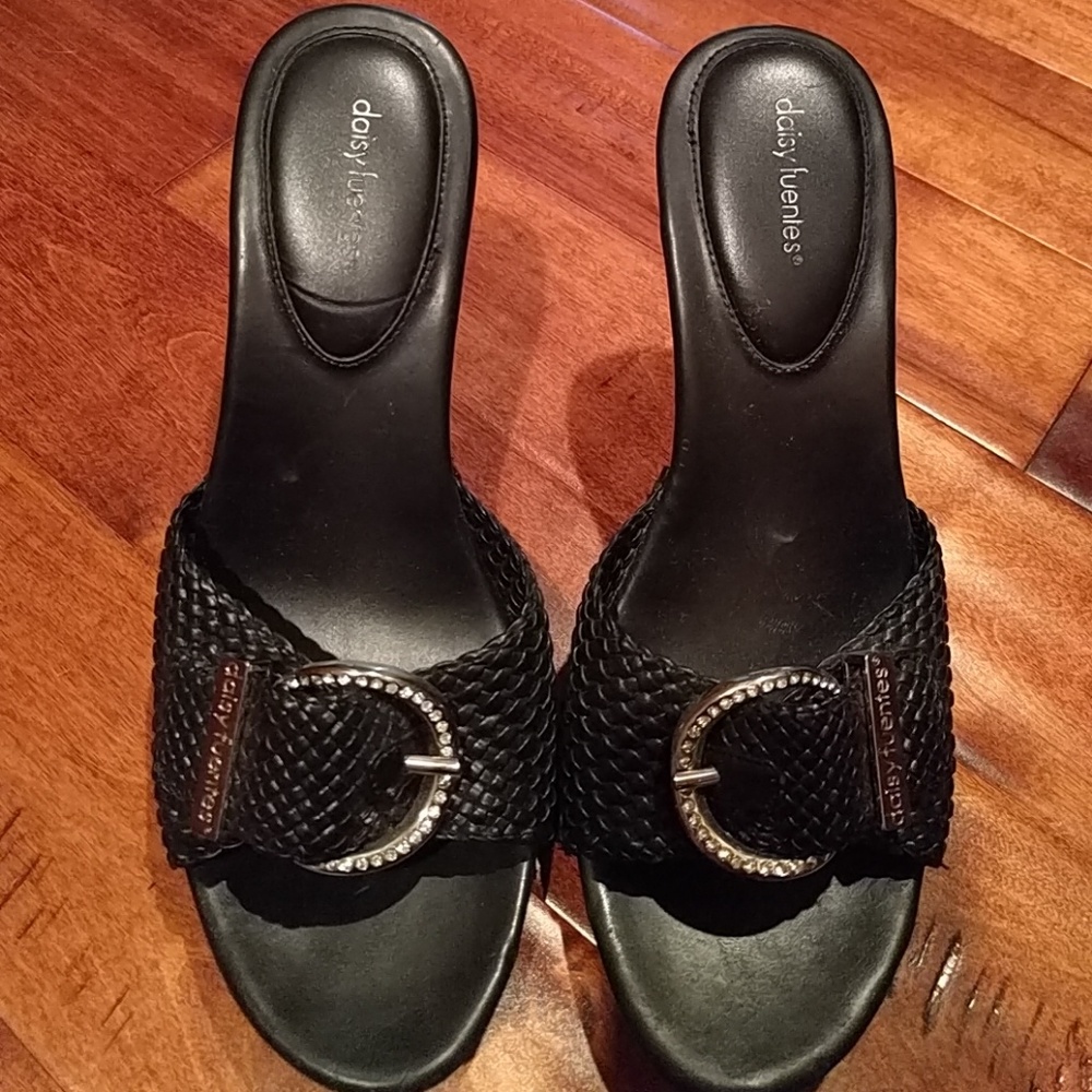 Black heeled sandals